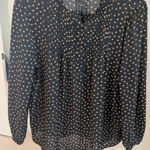 Black and Gold Heart Print Women's Top